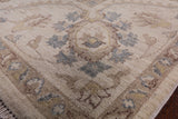 Ivory Turkish Oushak Hand Knotted Wool Area Rug - 8' 2" X 10' 0" - Golden Nile