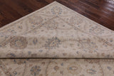 Ivory Turkish Oushak Hand Knotted Wool Area Rug - 8' 2" X 10' 0" - Golden Nile