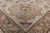 Ivory Turkish Oushak Handmade Wool Area Rug - 8' 3" X 9' 10" - Golden Nile