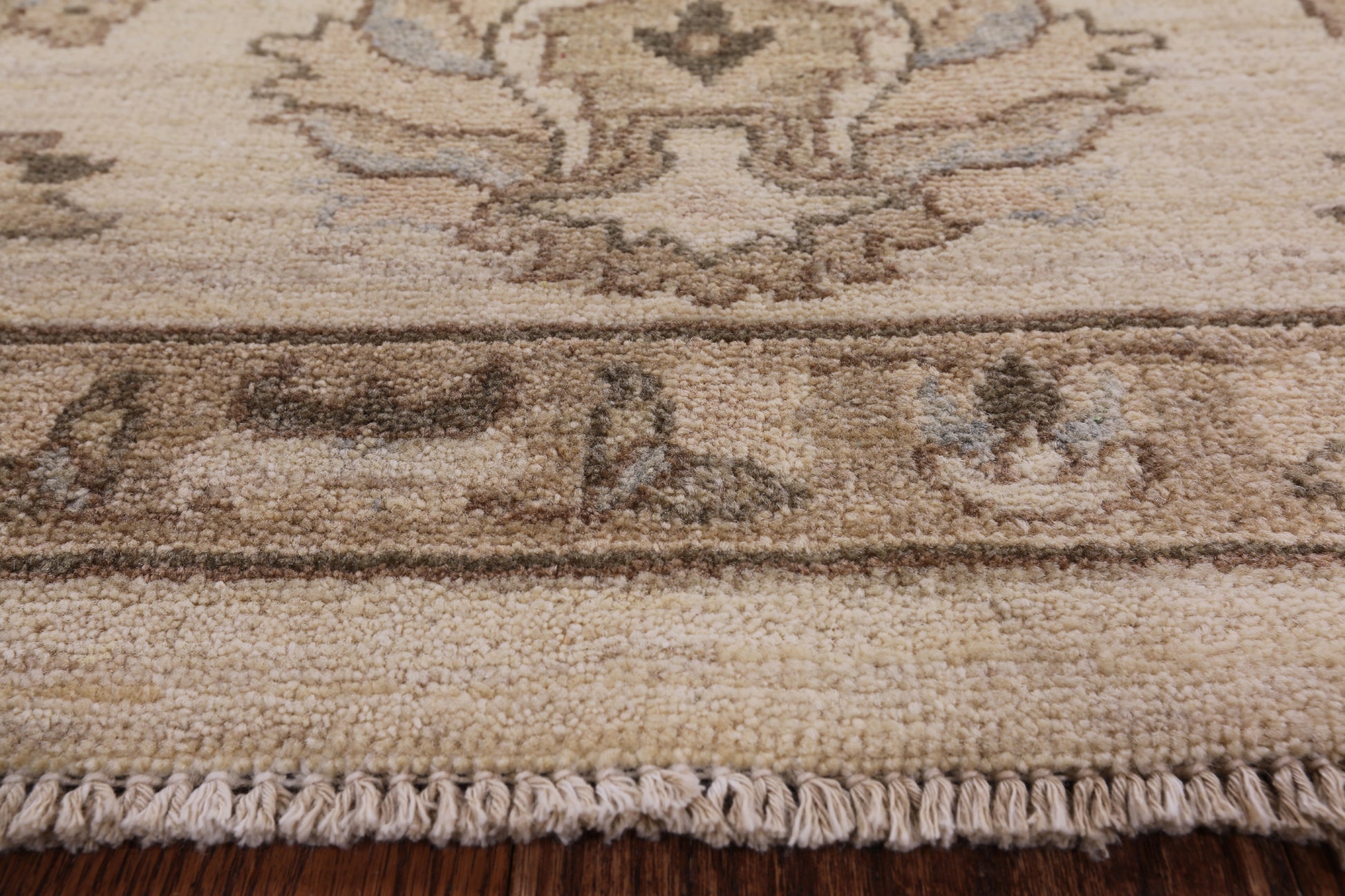 Ivory Turkish Oushak Handmade Wool Area Rug - 8' 3" X 9' 10" - Golden Nile