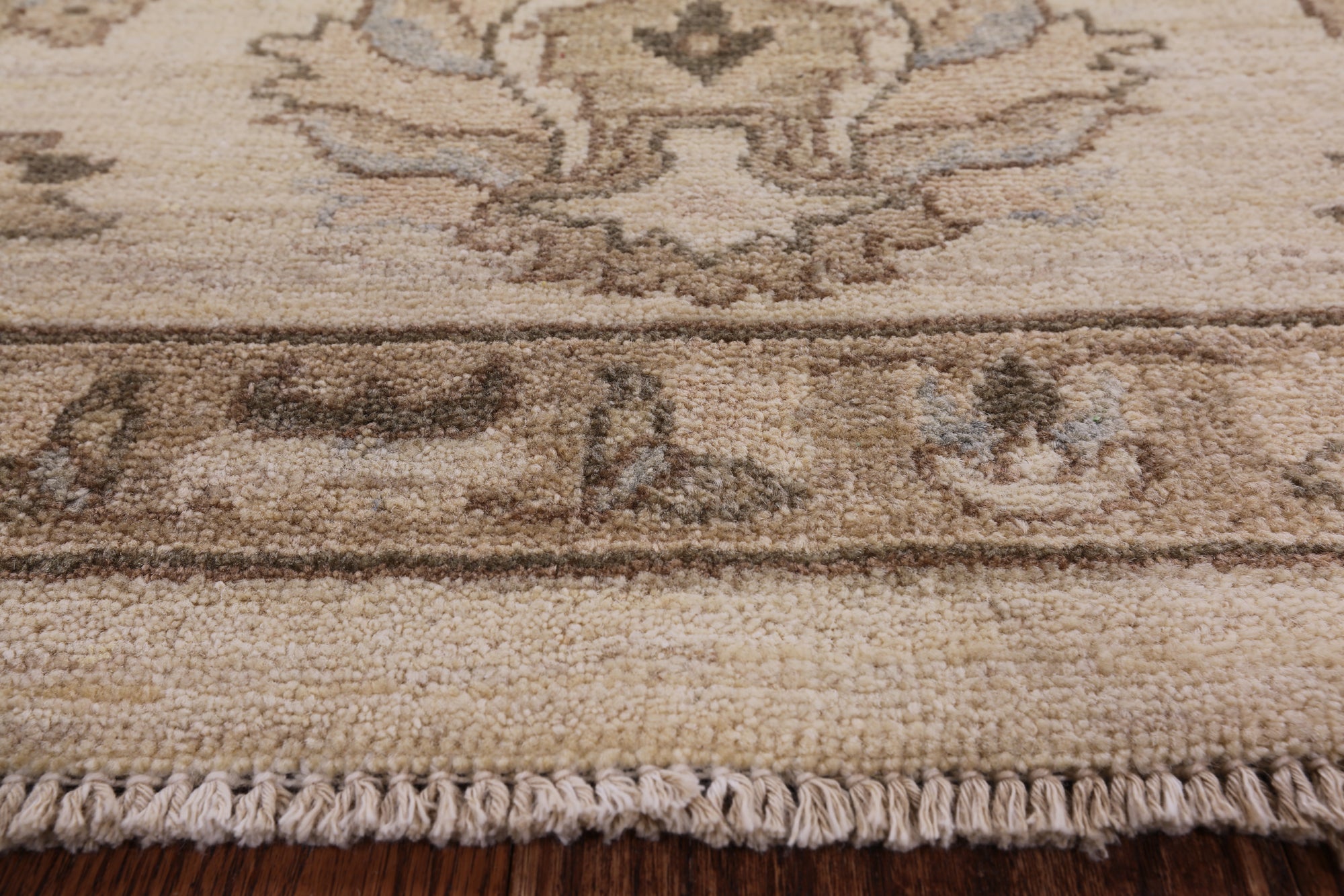 Ivory Turkish Oushak Handmade Wool Area Rug - 8' 3" X 9' 10" - Golden Nile