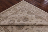 Ivory Turkish Oushak Handmade Wool Area Rug - 8' 3" X 9' 10" - Golden Nile