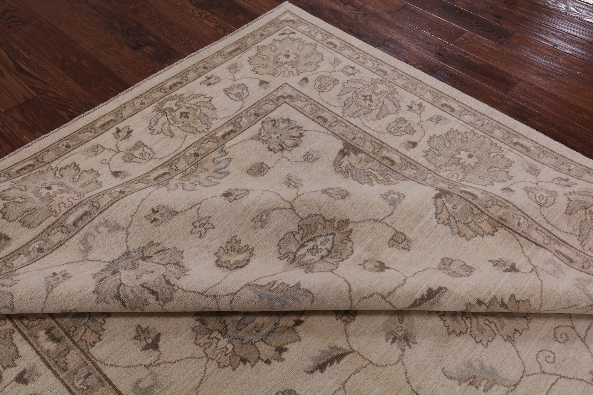 Ivory Turkish Oushak Handmade Wool Area Rug - 8' 3" X 9' 10" - Golden Nile