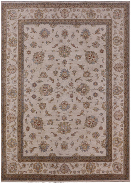 Ivory Persian Hand Knotted Wool Area Rug - 8' 10" X 12' 5" - Golden Nile