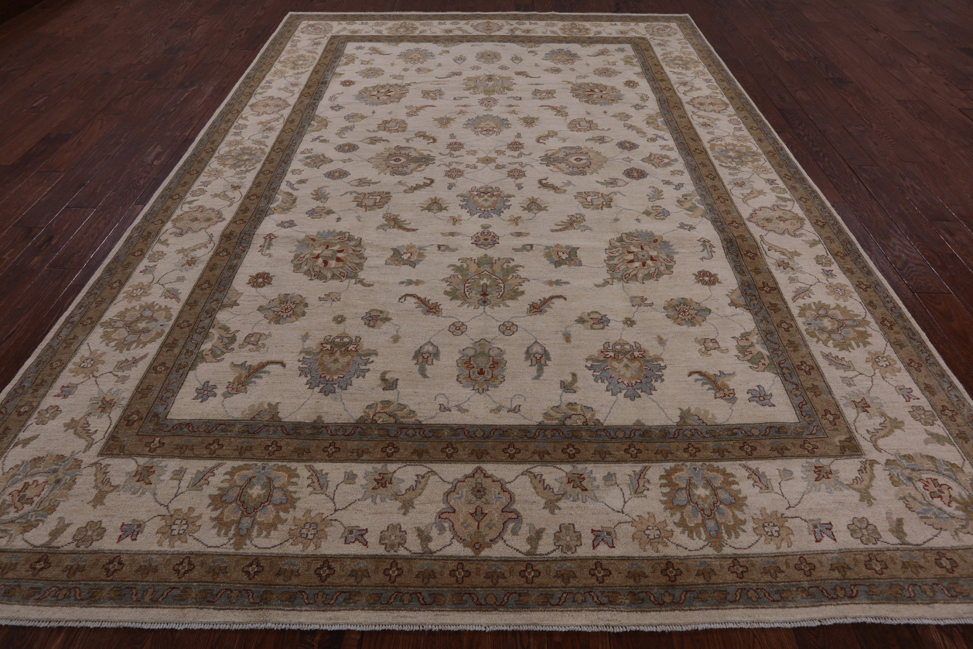 Ivory Persian Hand Knotted Wool Area Rug - 8' 10" X 12' 5" - Golden Nile