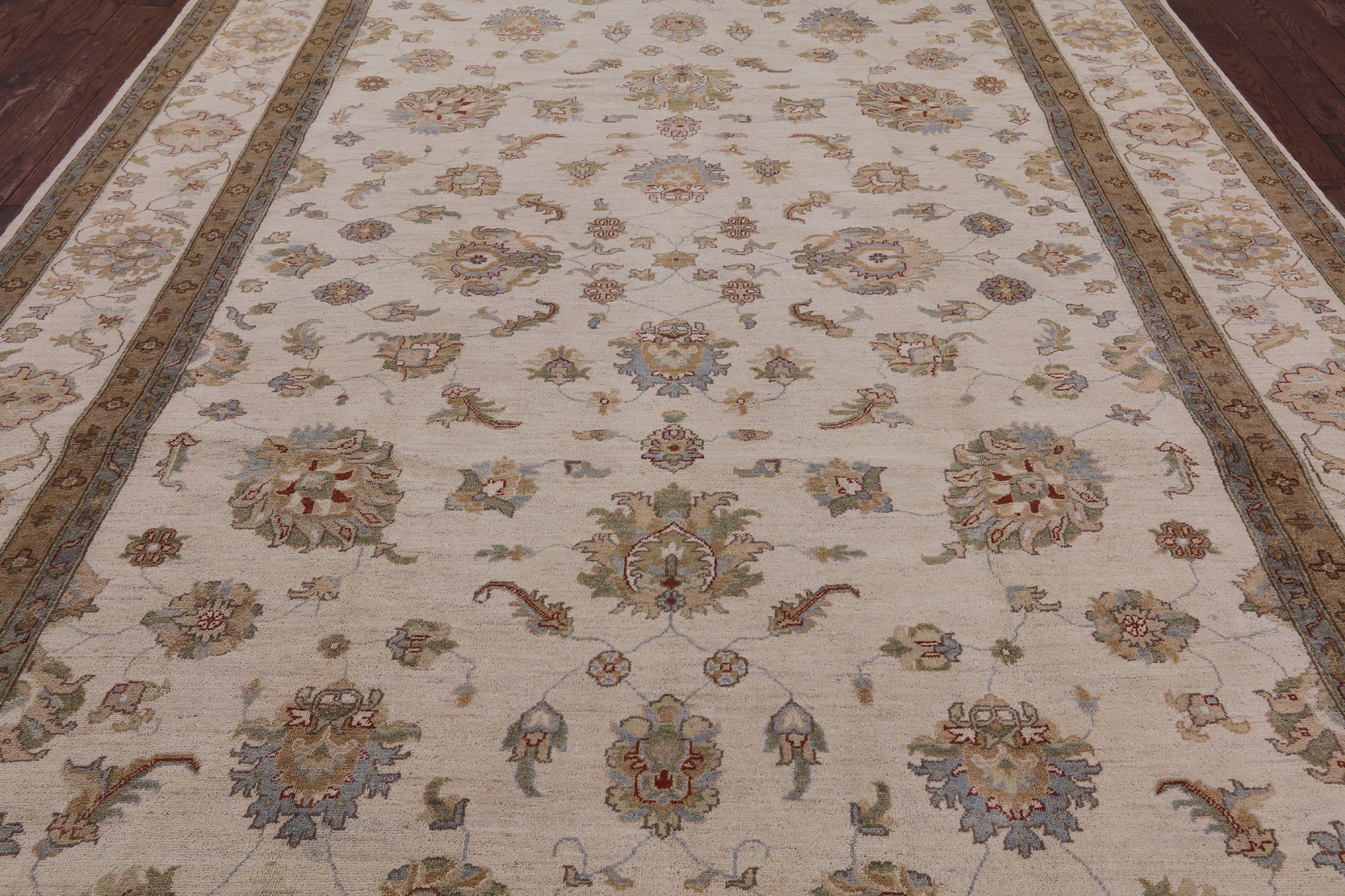 Ivory Persian Hand Knotted Wool Area Rug - 8' 10" X 12' 5" - Golden Nile
