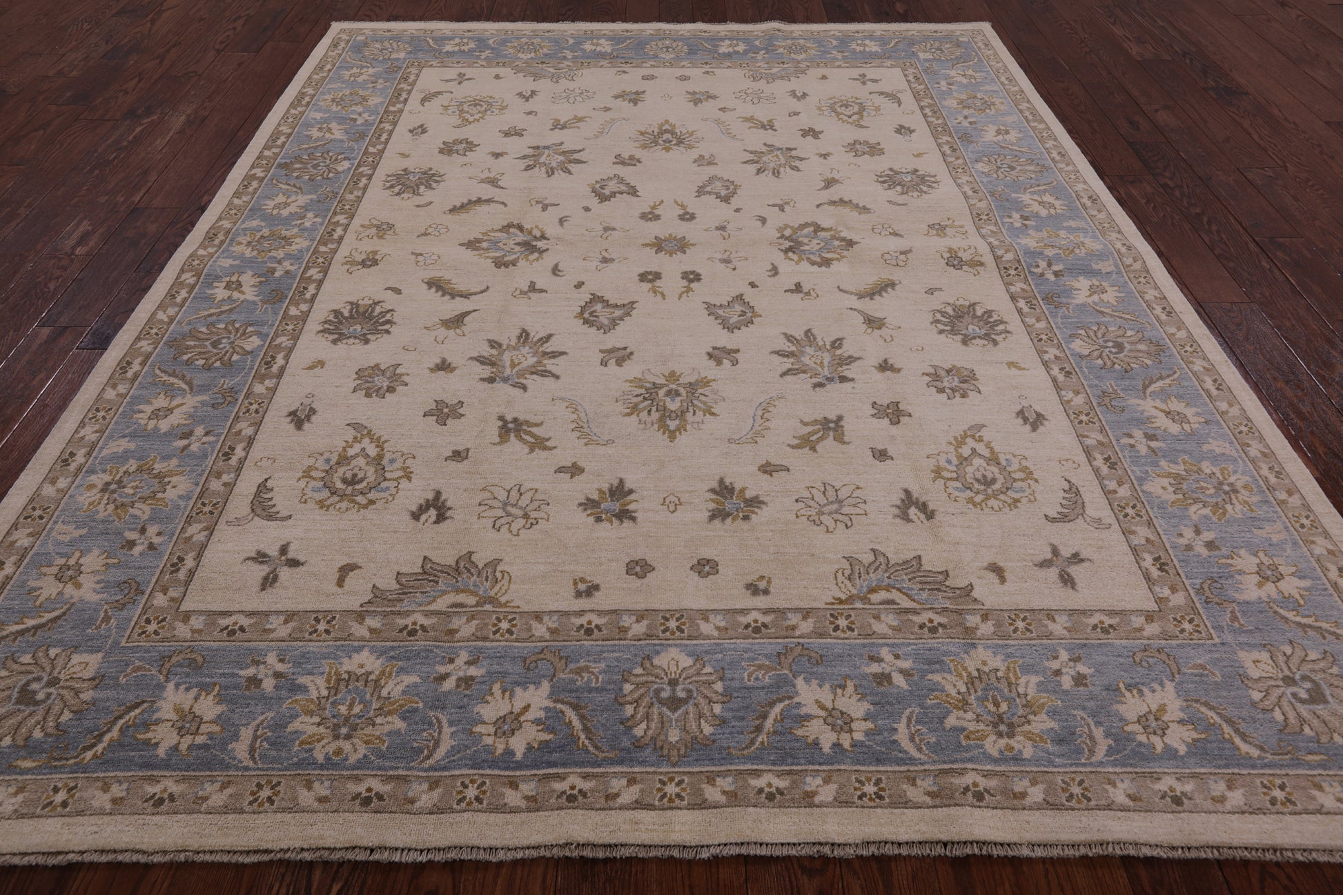 Ivory Persian Hand Knotted Wool Area Rug - 8' 2" X 9' 10" - Golden Nile