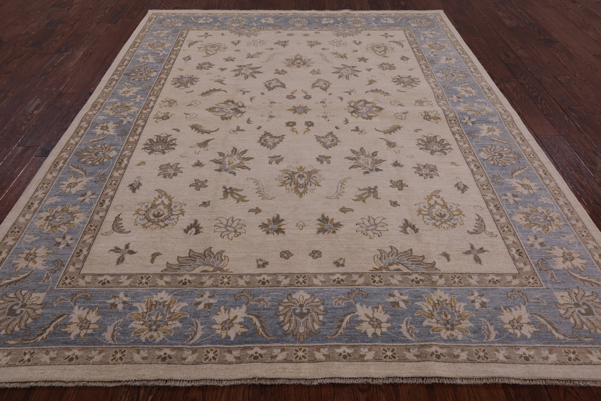 Ivory Persian Hand Knotted Wool Area Rug - 8' 2" X 9' 10" - Golden Nile