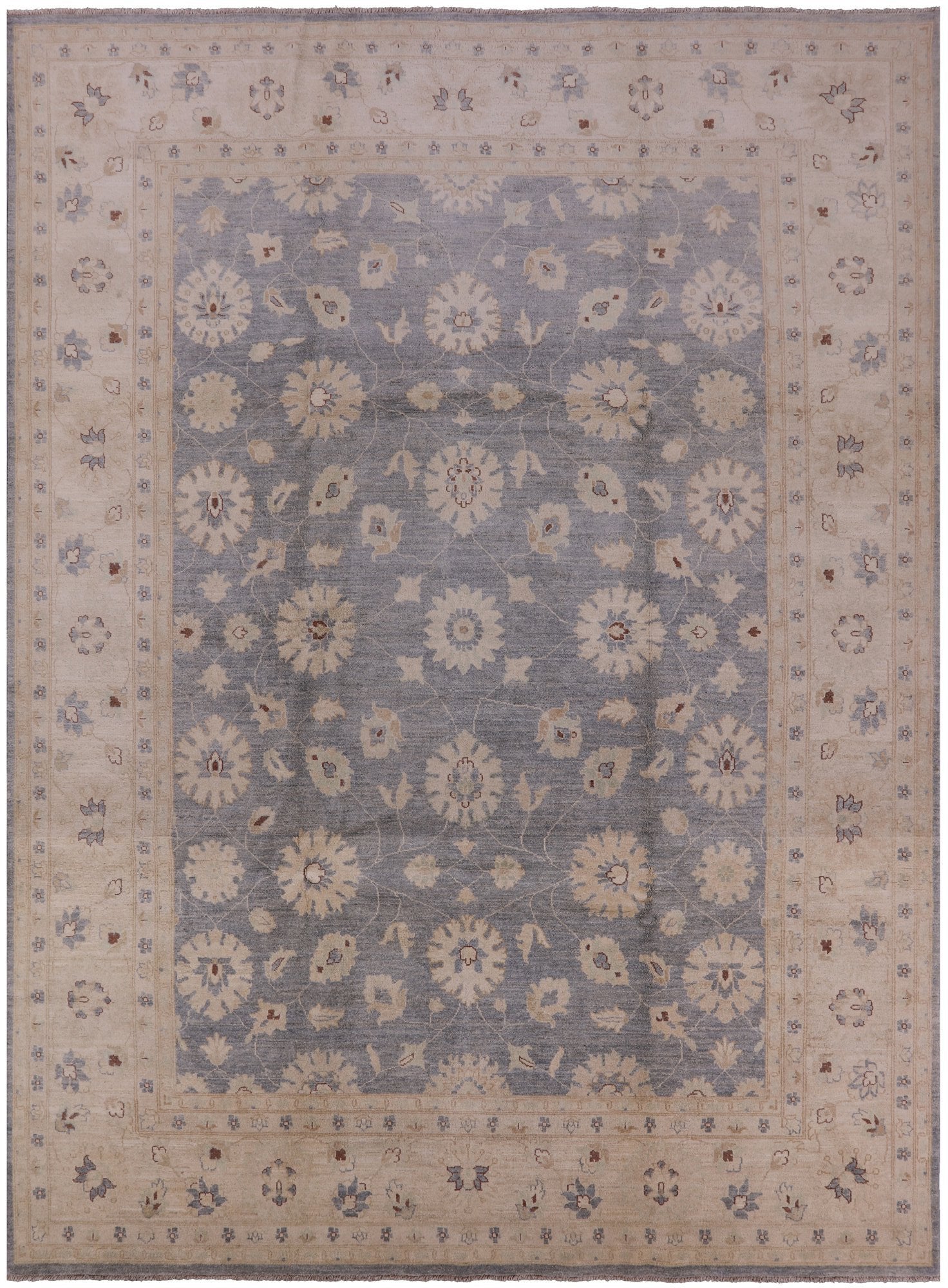Grey Turkish Oushak Handmade Wool Rug - 8' 10" X 12' 1" - Golden Nile