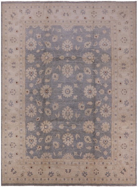 Grey Turkish Oushak Handmade Wool Rug - 8' 10" X 12' 1" - Golden Nile