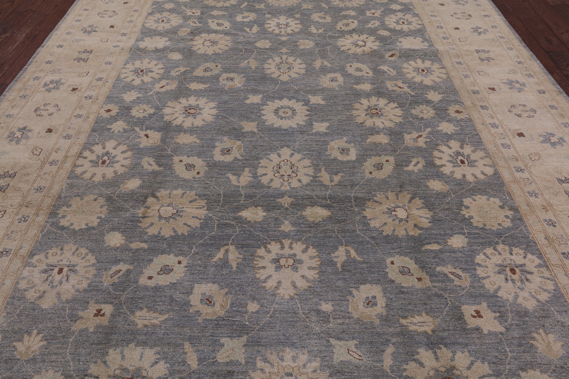 Grey Turkish Oushak Handmade Wool Rug - 8' 10" X 12' 1" - Golden Nile