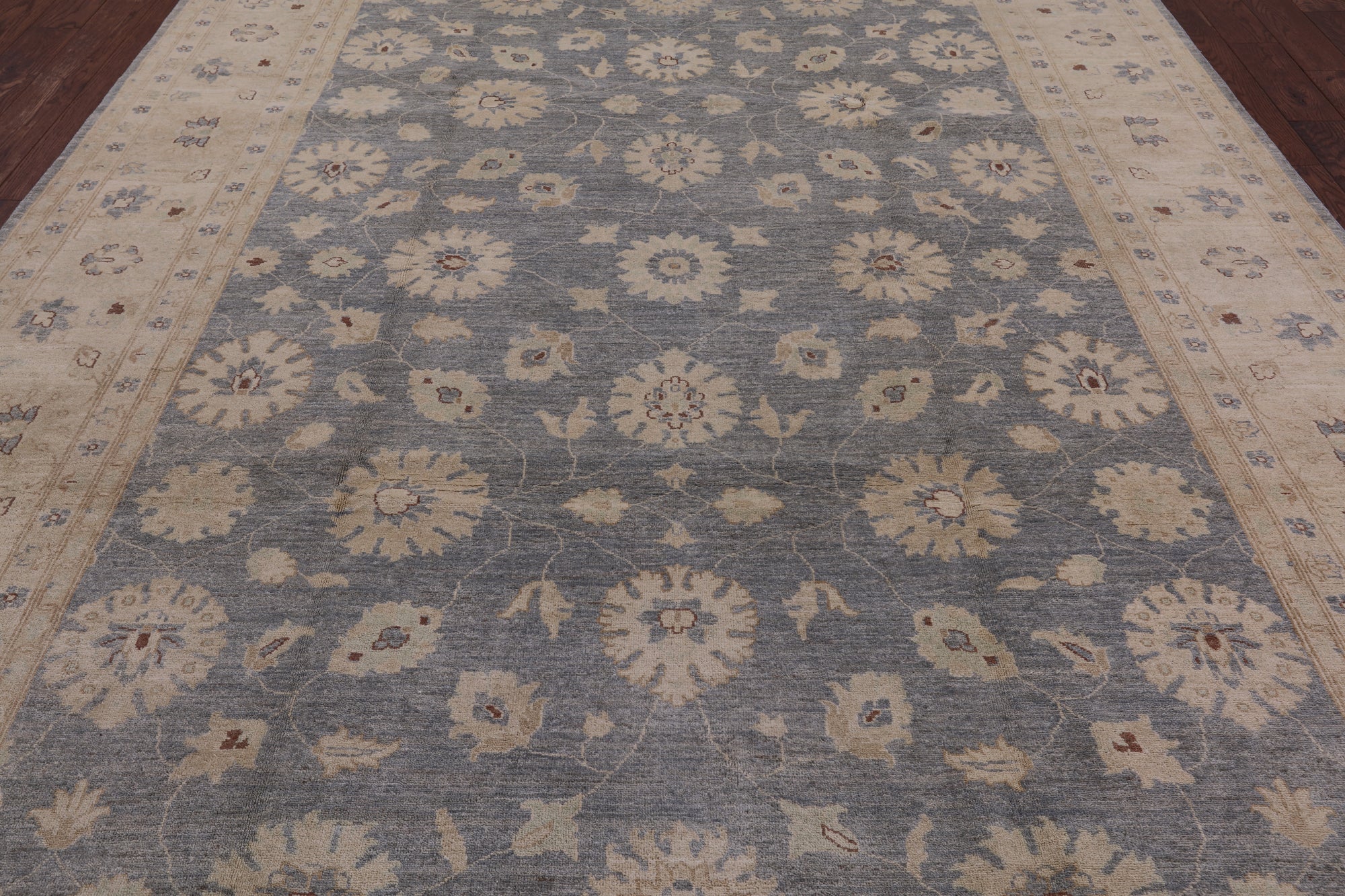 Grey Turkish Oushak Handmade Wool Rug - 8' 10" X 12' 1" - Golden Nile