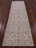 Ivory Peshawar Handmade Wool Runner Rug - 2' 6" X 9' 8" - Golden Nile