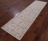 Ivory Peshawar Handmade Wool Runner Rug - 2' 6" X 9' 8" - Golden Nile