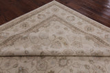 Ivory Turkish Oushak Hand Knotted Wool Area Rug - 9' 2" X 11' 10" - Golden Nile