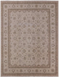 Ivory Turkish Oushak Hand Knotted Wool Area Rug - 9' 2" X 11' 10" - Golden Nile