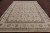 Ivory Turkish Oushak Hand Knotted Wool Area Rug - 9' 2" X 11' 10" - Golden Nile