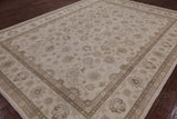 Ivory Turkish Oushak Hand Knotted Wool Area Rug - 9' 2" X 11' 10" - Golden Nile