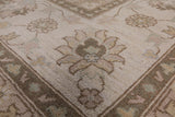 Ivory Turkish Oushak Hand Knotted Wool Area Rug - 9' 2" X 11' 10" - Golden Nile