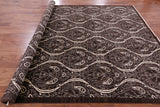 Brown William Morris Hand Knotted Wool Rug - 8' 3" X 11' 5" - Golden Nile