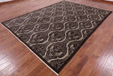 Brown William Morris Hand Knotted Wool Rug - 8' 3" X 11' 5" - Golden Nile
