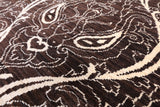 Brown William Morris Hand Knotted Wool Rug - 8' 3" X 11' 5" - Golden Nile
