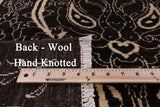 Brown William Morris Hand Knotted Wool Rug - 8' 3" X 11' 5" - Golden Nile