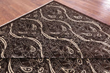 Brown William Morris Hand Knotted Wool Rug - 8' 3" X 11' 5" - Golden Nile