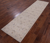 Ivory Peshawar Hand Knotted Wool Runner Rug - 2' 6" X 9' 10" - Golden Nile