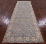 4 x 12 Runner Blue Oriental Chobi Peshawar Rug - Golden Nile