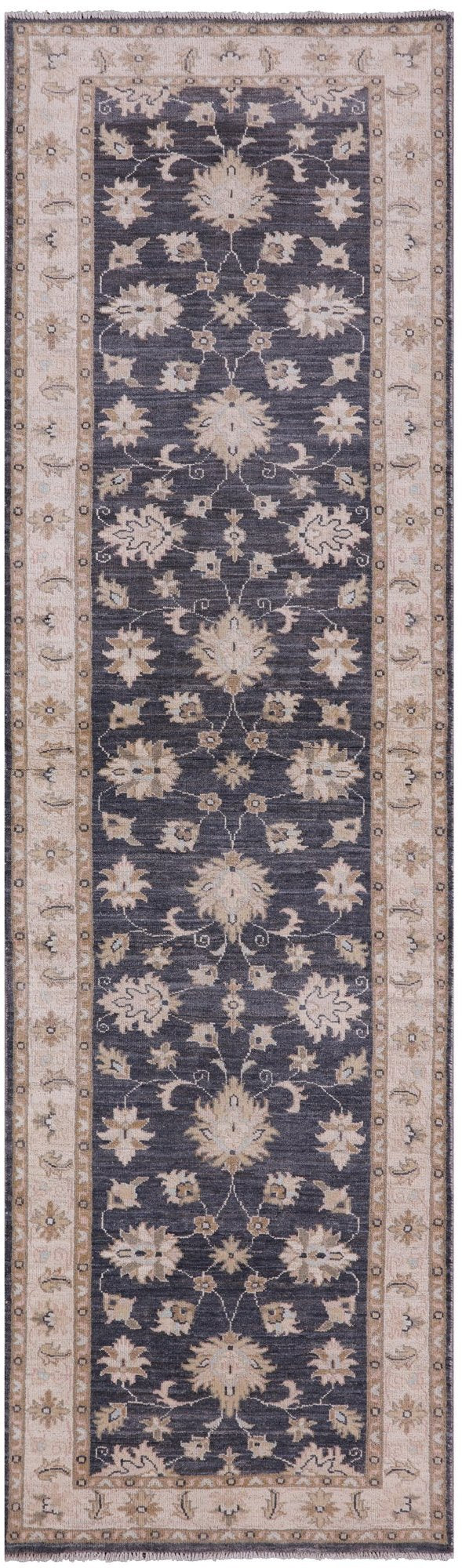 Grey Turkish Oushak Handmade Wool Runner Rug - 2' 8" X 9' 7" - Golden Nile