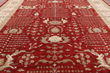 Red Peshawar Hand Knotted Area Rug - 12' X 14' 10" - Golden Nile