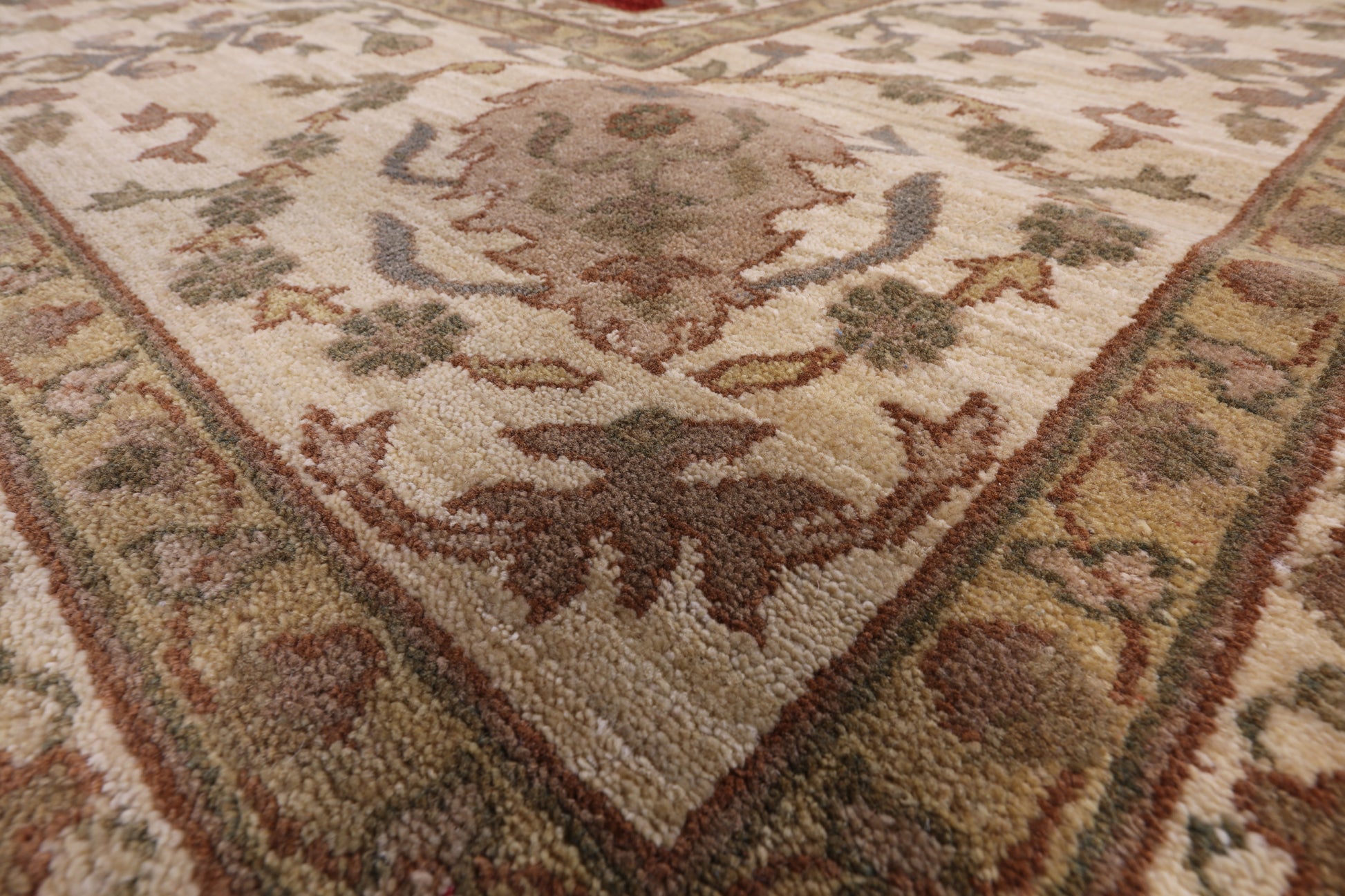Red Peshawar Hand Knotted Area Rug - 12' 0" X 14' 10" - Golden Nile