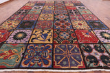 Arts & Crafts Stained Glass Hand Knotted Rug - 12' 1" X 15' 7" - Golden Nile
