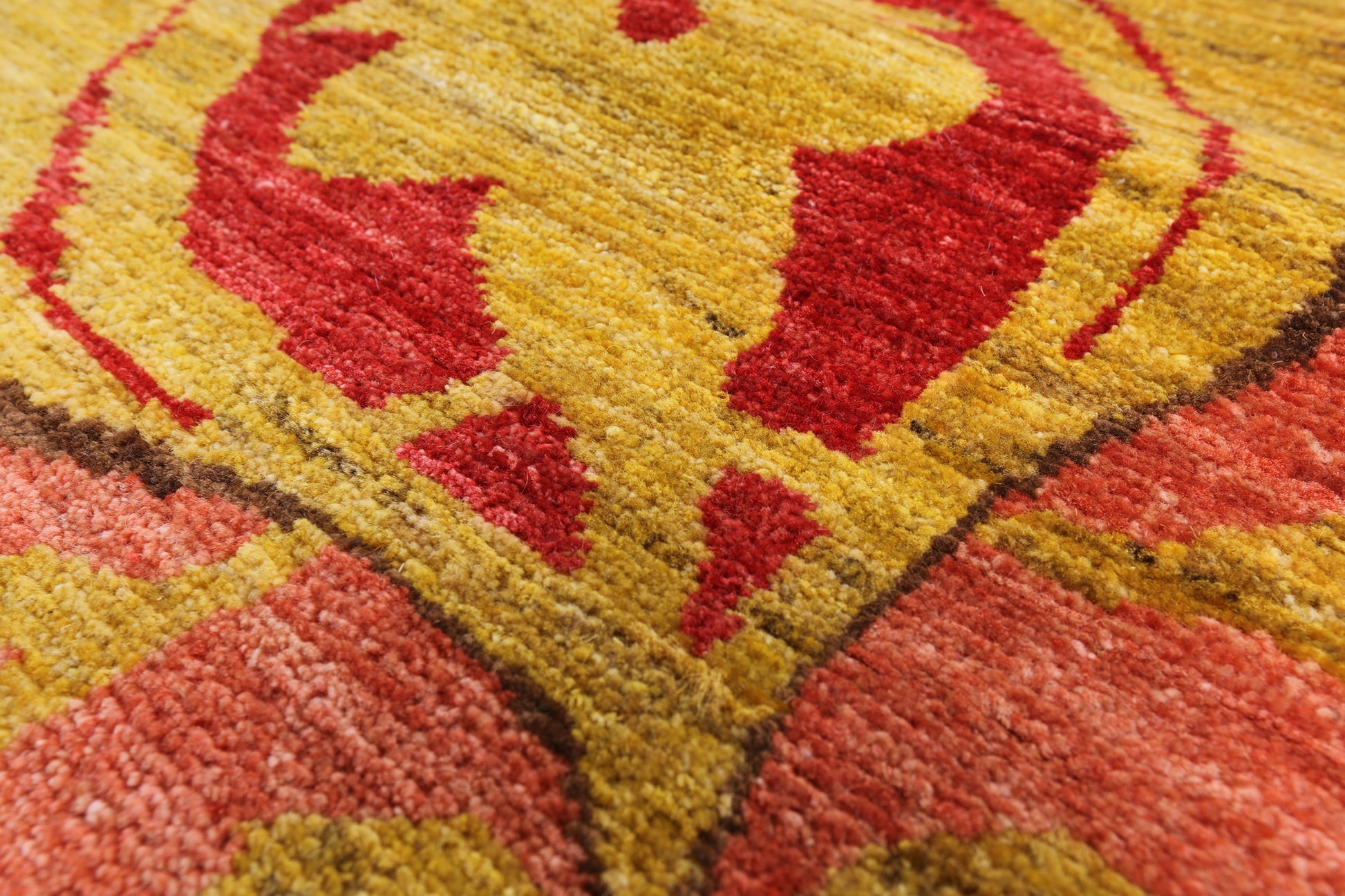 William Morris Handmade Wool Area Rug - 12' 0" X 14' 8" - Golden Nile