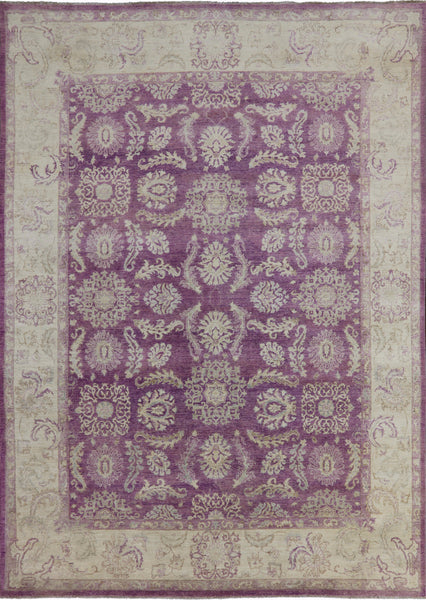 Purple Chobi Peshawar Wool Area Rug 9 X 12 - Golden Nile