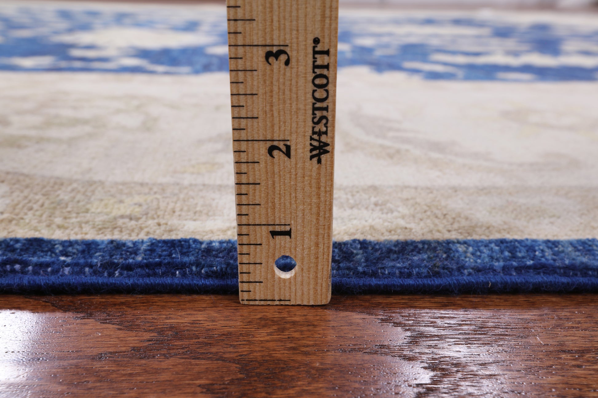 Blue Turkish Oushak Handmade Wool Rug - 7' 10" X 9' 7" - Golden Nile