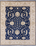 Blue Turkish Oushak Handmade Wool Rug - 7' 10" X 9' 7" - Golden Nile