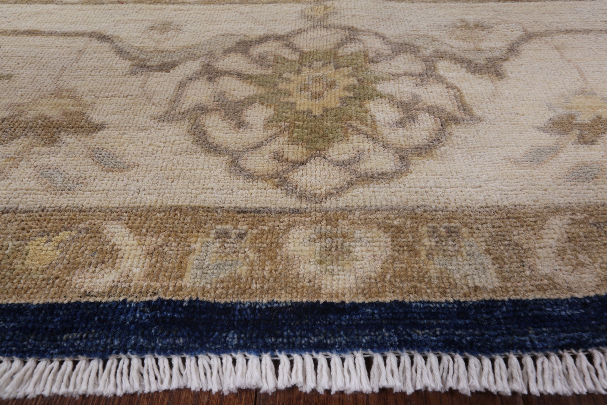 Blue Turkish Oushak Handmade Wool Rug - 7' 10" X 9' 7" - Golden Nile
