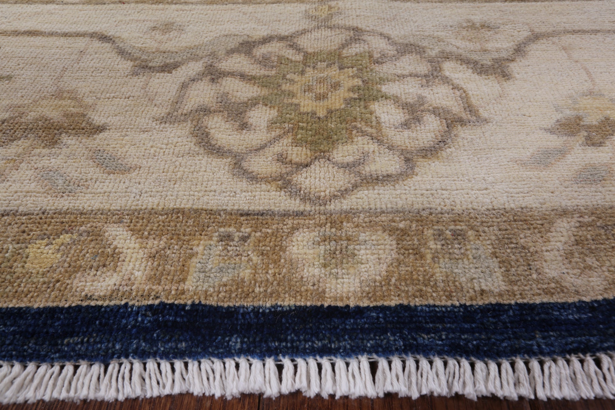Blue Turkish Oushak Handmade Wool Rug - 7' 10" X 9' 7" - Golden Nile