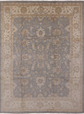 Grey Peshawar Hand Knotted Wool Area Rug - 9' 0" X 12' 0" - Golden Nile
