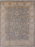 Grey Peshawar Hand Knotted Wool Area Rug - 9' 0" X 12' 0" - Golden Nile
