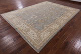Grey Peshawar Hand Knotted Wool Area Rug - 9' 0" X 12' 0" - Golden Nile