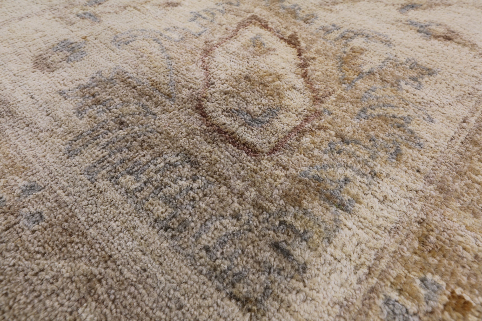 Grey Peshawar Hand Knotted Wool Area Rug - 9' 0" X 12' 0" - Golden Nile
