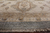 Grey Peshawar Hand Knotted Wool Area Rug - 9' 0" X 12' 0" - Golden Nile