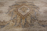 Grey Peshawar Hand Knotted Wool Area Rug - 9' 0" X 12' 0" - Golden Nile