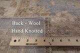 Grey Peshawar Hand Knotted Wool Area Rug - 9' 0" X 12' 0" - Golden Nile