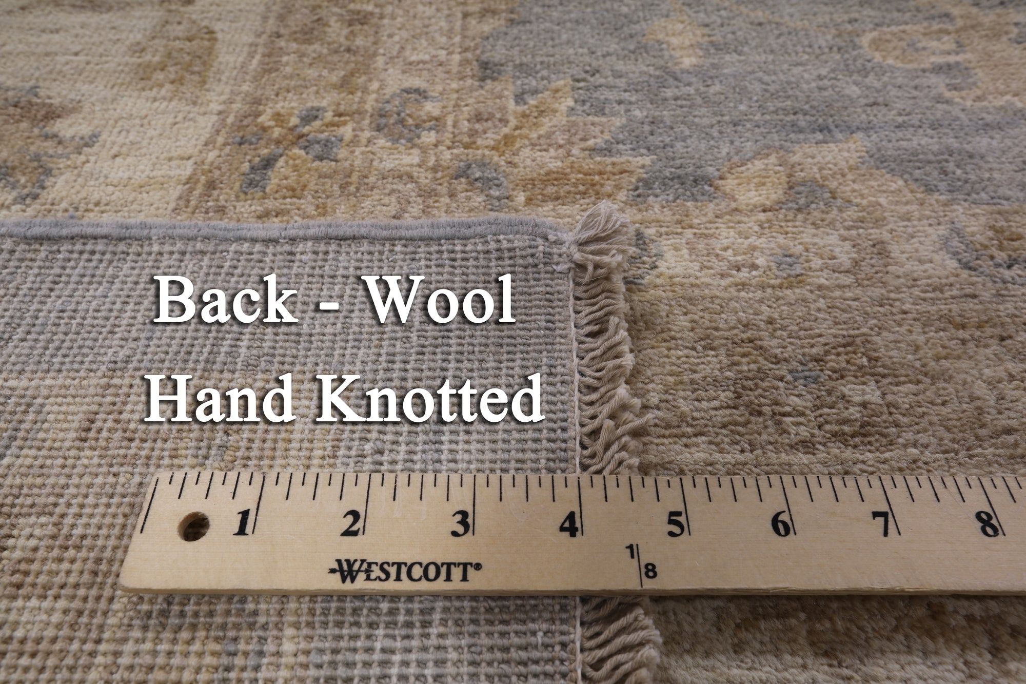 Grey Peshawar Hand Knotted Wool Area Rug - 9' 0" X 12' 0" - Golden Nile