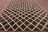 Brown Persian Gabbeh Handmade Wool Rug - 8' 2" X 9' 2" - Golden Nile