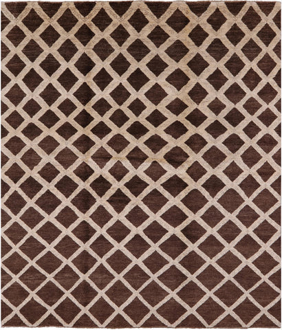 Brown Persian Gabbeh Handmade Wool Rug - 8' 2